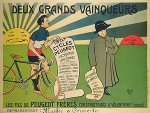 Poster advertising Peugeot bicycles